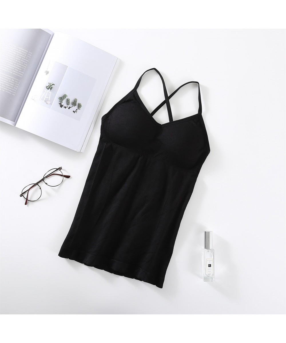 Seamless Tube Top Women Lingerie Vest Fashion Pure Colour Cross Straps Summer Tank Tops One-piece Underwear Camisoles $20.63 ...