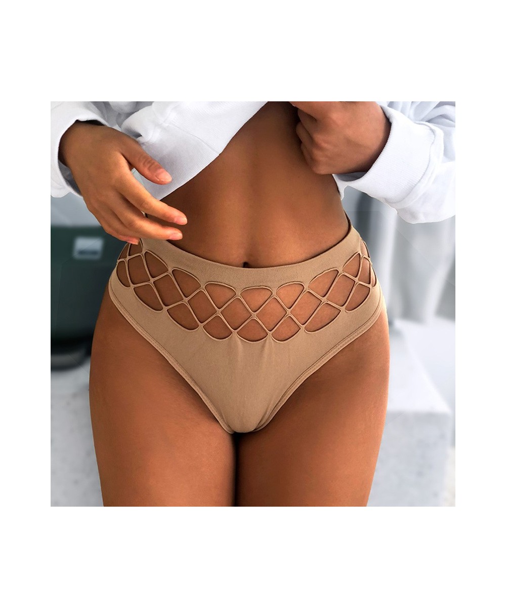 Women's Underwear Panties Sexy Seamless High Elastic Mesh Thong Hip Waist Large Size Breathable Comfortable Fashion Lingerie ...