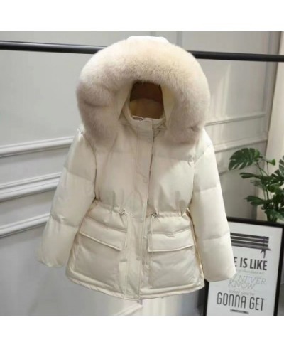 Slim drawstring thickened hooded fur collar coat $69.55 - Jackets & Coats