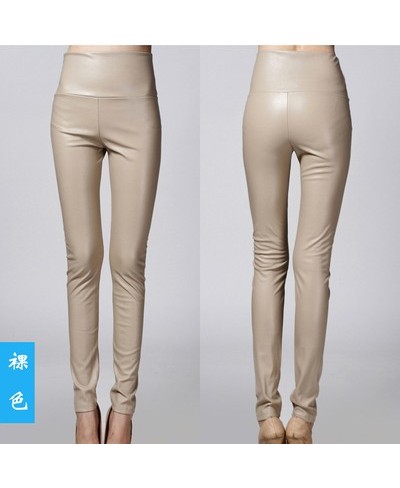 Autumn Winter Women Ladies Warm Legging Leather Pants Female High Waist Stretchable Pencil Skinny y2k Trousers $32.90 - Bottoms