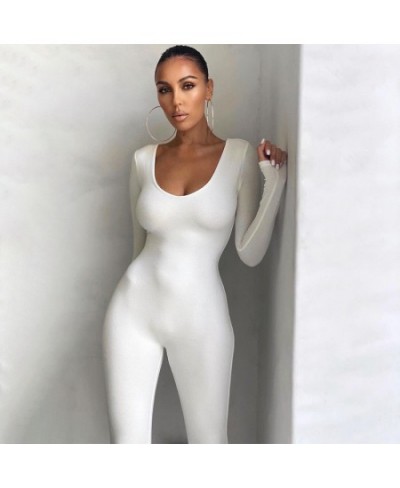 Bodycon Jumpsuit Long Sleeve 2023 Autumn Winter New Fashion Solid O-Neck Black Jumpsuit Romper Sexy Party Club Outfits $34.33...