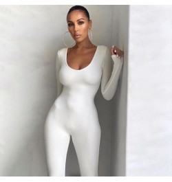 Bodycon Jumpsuit Long Sleeve 2023 Autumn Winter New Fashion Solid O-Neck Black Jumpsuit Romper Sexy Party Club Outfits $34.33...