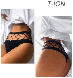 Women's Underwear Panties Sexy Seamless High Elastic Mesh Thong Hip Waist Large Size Breathable Comfortable Fashion Lingerie ...