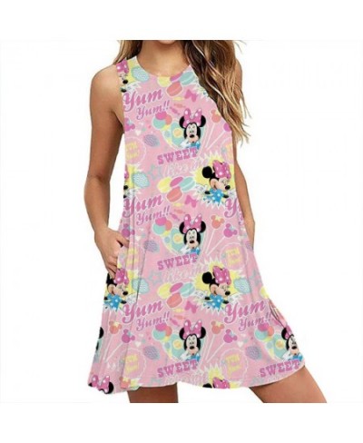 Summer Sexy Beach Party Dress Mickey Mouse Print Women Dresses Streetwear Boho Female Sleeveless A-line Dresses Y2K $27.03 - ...