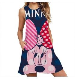 Summer Sexy Beach Party Dress Mickey Mouse Print Women Dresses Streetwear Boho Female Sleeveless A-line Dresses Y2K $27.03 - ...