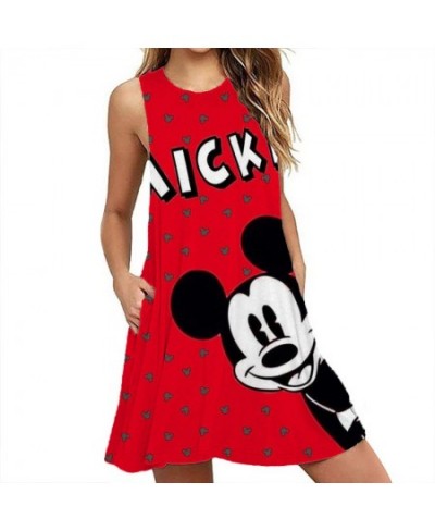 Summer Sexy Beach Party Dress Mickey Mouse Print Women Dresses Streetwear Boho Female Sleeveless A-line Dresses Y2K $27.03 - ...