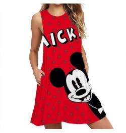 Summer Sexy Beach Party Dress Mickey Mouse Print Women Dresses Streetwear Boho Female Sleeveless A-line Dresses Y2K $27.03 - ...