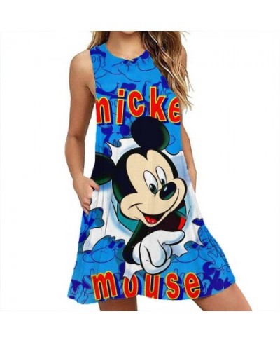 Summer Sexy Beach Party Dress Mickey Mouse Print Women Dresses Streetwear Boho Female Sleeveless A-line Dresses Y2K $27.03 - ...