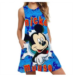 Summer Sexy Beach Party Dress Mickey Mouse Print Women Dresses Streetwear Boho Female Sleeveless A-line Dresses Y2K $27.03 - ...