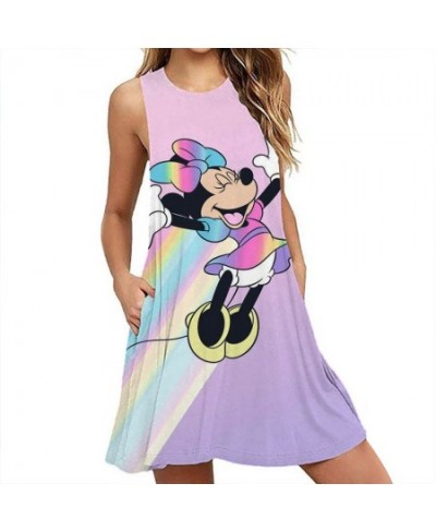 Summer Sexy Beach Party Dress Mickey Mouse Print Women Dresses Streetwear Boho Female Sleeveless A-line Dresses Y2K $27.03 - ...