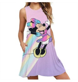 Summer Sexy Beach Party Dress Mickey Mouse Print Women Dresses Streetwear Boho Female Sleeveless A-line Dresses Y2K $27.03 - ...