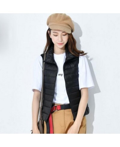 Winter Ultra Light Duck Down Jacket Women Vest Spring Coat Short Puffer Jacket Tank Waistcoat ED231 $36.41 - Jackets & Coats