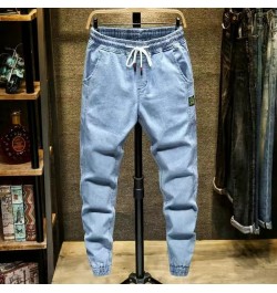 2022 Winter New Men's Slim Fit Jeans Business Fashion Denim Trousers Stretch Brand Pants Black Blue $44.31 - Jeans