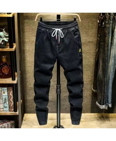 2022 Winter New Men's Slim Fit Jeans Business Fashion Denim Trousers Stretch Brand Pants Black Blue $44.31 - Jeans