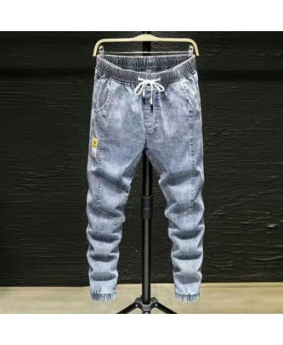 2022 Winter New Men's Slim Fit Jeans Business Fashion Denim Trousers Stretch Brand Pants Black Blue $44.31 - Jeans