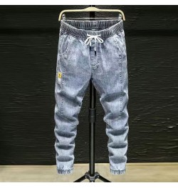 2022 Winter New Men's Slim Fit Jeans Business Fashion Denim Trousers Stretch Brand Pants Black Blue $44.31 - Jeans