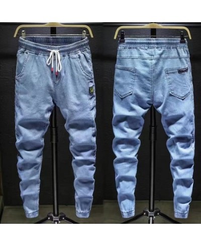 2022 Winter New Men's Slim Fit Jeans Business Fashion Denim Trousers Stretch Brand Pants Black Blue $44.31 - Jeans