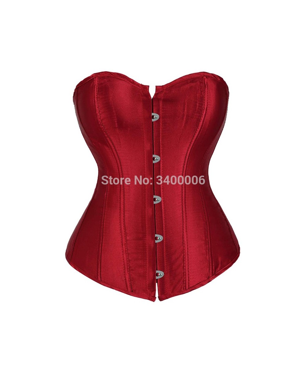 Women Corsets Bustiers Overbust Tops Satin Sexy Costume Corset Corselet Brocade Vintage Style Bridal Korsett Plus Size $28.17...