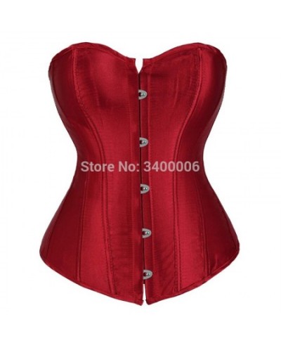 Women Corsets Bustiers Overbust Tops Satin Sexy Costume Corset Corselet Brocade Vintage Style Bridal Korsett Plus Size $28.17...