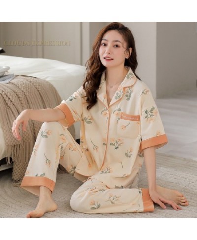 Elegant Lady Pajama Young Women's Pajama Sets Pyjamas Femme Lapel Sleepwear Female Loungewear Pijama Mujer Homewear $40.40 - ...