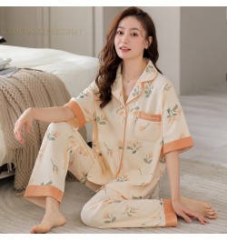 Elegant Lady Pajama Young Women's Pajama Sets Pyjamas Femme Lapel Sleepwear Female Loungewear Pijama Mujer Homewear $40.40 - ...