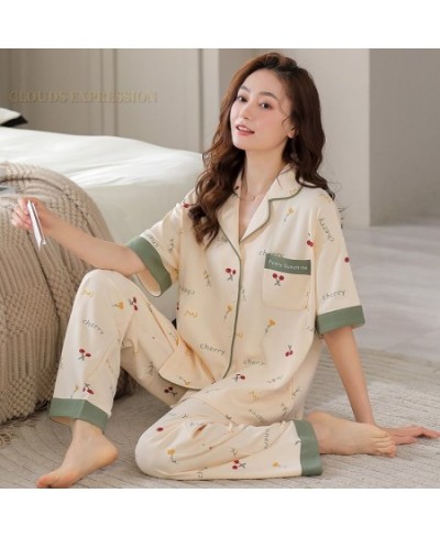 Elegant Lady Pajama Young Women's Pajama Sets Pyjamas Femme Lapel Sleepwear Female Loungewear Pijama Mujer Homewear $40.40 - ...