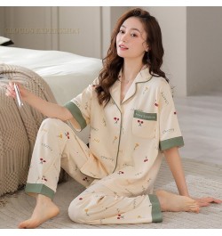 Elegant Lady Pajama Young Women's Pajama Sets Pyjamas Femme Lapel Sleepwear Female Loungewear Pijama Mujer Homewear $40.40 - ...