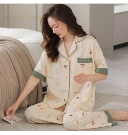 Elegant Lady Pajama Young Women's Pajama Sets Pyjamas Femme Lapel Sleepwear Female Loungewear Pijama Mujer Homewear $40.40 - ...