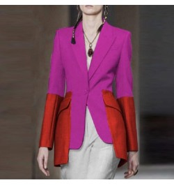 Femme Elegant Women Autumn Suit Blazer Street Kaftan Baggy Blazer Casual Long Sleeve Button Color Matching Coat Oversized $45...