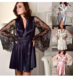 Women's Satin Wedding Kimono Bride Robe.Sleepwear Bridesmaid Robes Pajamas Bathrobe Nightgown Spa Bridal Robes Dressing Gown ...