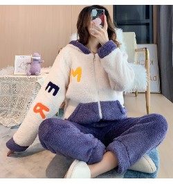 Winter Pajamas Women's Flannel Thickening Warm Pajamas Women's Luxury Cute Homewear Kawaii Pajamas Set $54.93 - Sleepwears