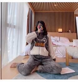 Winter Pajamas Women's Flannel Thickening Warm Pajamas Women's Luxury Cute Homewear Kawaii Pajamas Set $54.93 - Sleepwears