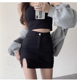 Skirts Women Fashion Solid Design Denim High Waist Students Minimalist Ulzzang Comfort Daily Basic Teens Vintage Elegant Cozy...