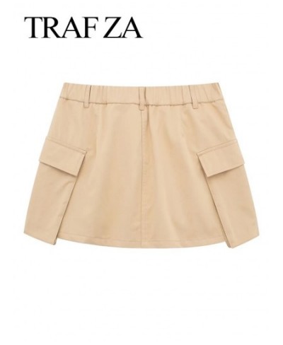 2023 High Waist Mini Skirt Women Fashion with Belt Short Culotte Skirts Women Solid Cargo Mini Short Skirt $40.07 - Skirts