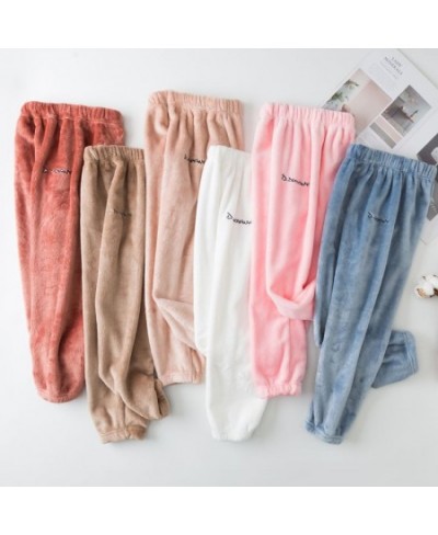 Flannel Warm Pants Adult Winter Fairy Pants Boy Thick Girls Warm Home Coral Fleece Pajama Pants Lounge Wear Pants Pj Pants $3...