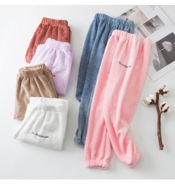 Flannel Warm Pants Adult Winter Fairy Pants Boy Thick Girls Warm Home Coral Fleece Pajama Pants Lounge Wear Pants Pj Pants $3...