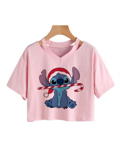 Y2k Kawaii Lilo Stitch Funny Cartoon T Shirt Women Stitch Manga T-shirt Graphic Tshirt Streetwear Crop Top Tees Female $21.32...