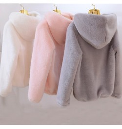 Rabbit Imitation Fur Winter Soft Mink Faux Fur Coat Warm Artificial Fur Hooded Oversized 2023 Fashion Women White Black Jacke...