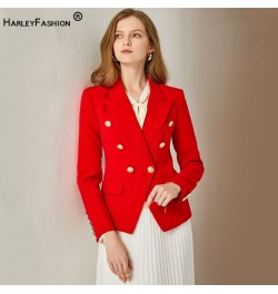 European American Women Casual Blazer Double Breasted High Quality Red Blazers $101.91 - Suits & Sets