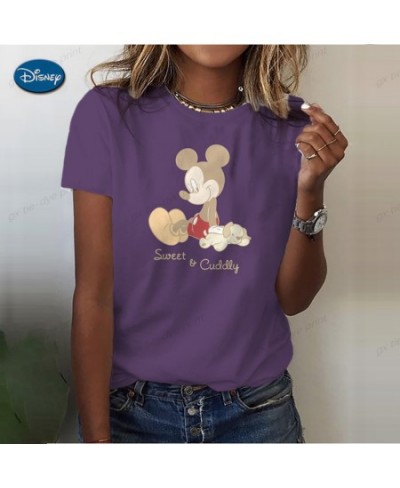 Mickey Mouse Print Summer T Shirt for Women Oversize T-shirt Round Neck Clothes Pulovers Top Graphic T Shirts Casual $20.98 -...