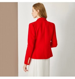 European American Women Casual Blazer Double Breasted High Quality Red Blazers $101.91 - Suits & Sets