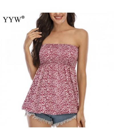 Ladies Corsets Tube Top Boho Floral Printed Off Shoulder Backless Backless Sexy Crop Top Summer Beach Club Clothes Tank Vest ...