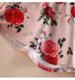 2023 Spring Summer Sweet Princess Ladies Pink Retro Rose Flower Print High Waist Long Midi Skirt Free Ship $37.28 - Skirts