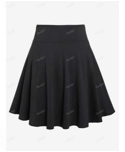 Plus Size Black Grommets Buttoned Skirt Women's High Rise Pull On Binding Trim Skirts Size Too Large Casual Bottom 4XL $38.61...