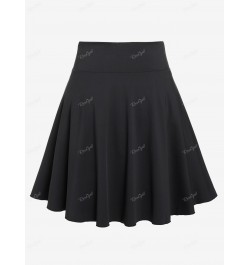 Plus Size Black Grommets Buttoned Skirt Women's High Rise Pull On Binding Trim Skirts Size Too Large Casual Bottom 4XL $38.61...