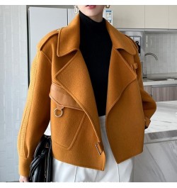 Women's Autumn Coat 2023 Pockets Solid Loose Short Jackets Ladies Wool & Blends High Street Winter Woolen Coats for Women $62...