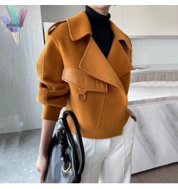 Women's Autumn Coat 2023 Pockets Solid Loose Short Jackets Ladies Wool & Blends High Street Winter Woolen Coats for Women $62...