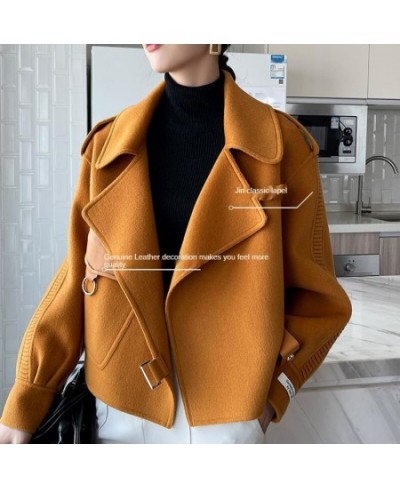 Women's Autumn Coat 2023 Pockets Solid Loose Short Jackets Ladies Wool & Blends High Street Winter Woolen Coats for Women $62...