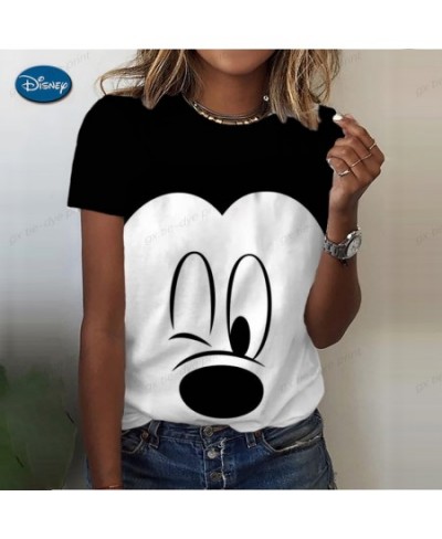 Mickey Mouse Print Summer T Shirt for Women Oversize T-shirt Round Neck Clothes Pulovers Top Graphic T Shirts Casual $20.98 -...