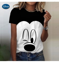 Mickey Mouse Print Summer T Shirt for Women Oversize T-shirt Round Neck Clothes Pulovers Top Graphic T Shirts Casual $20.98 -...